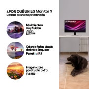 Vista lateral a +15 grados  monitor LG IPS Full HD de 24" 24U411A-B
